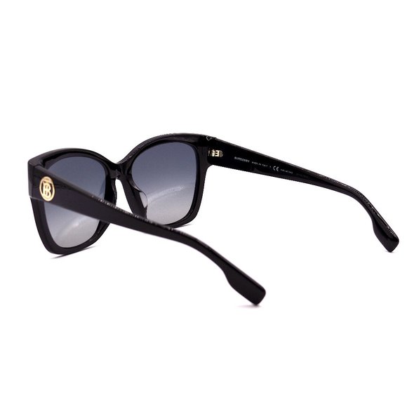 NEW BURBERRY BE4345F BLACK GREY POLARIZED LENS AUTHENTIC SUNGLASSES - Picture 4 of 10